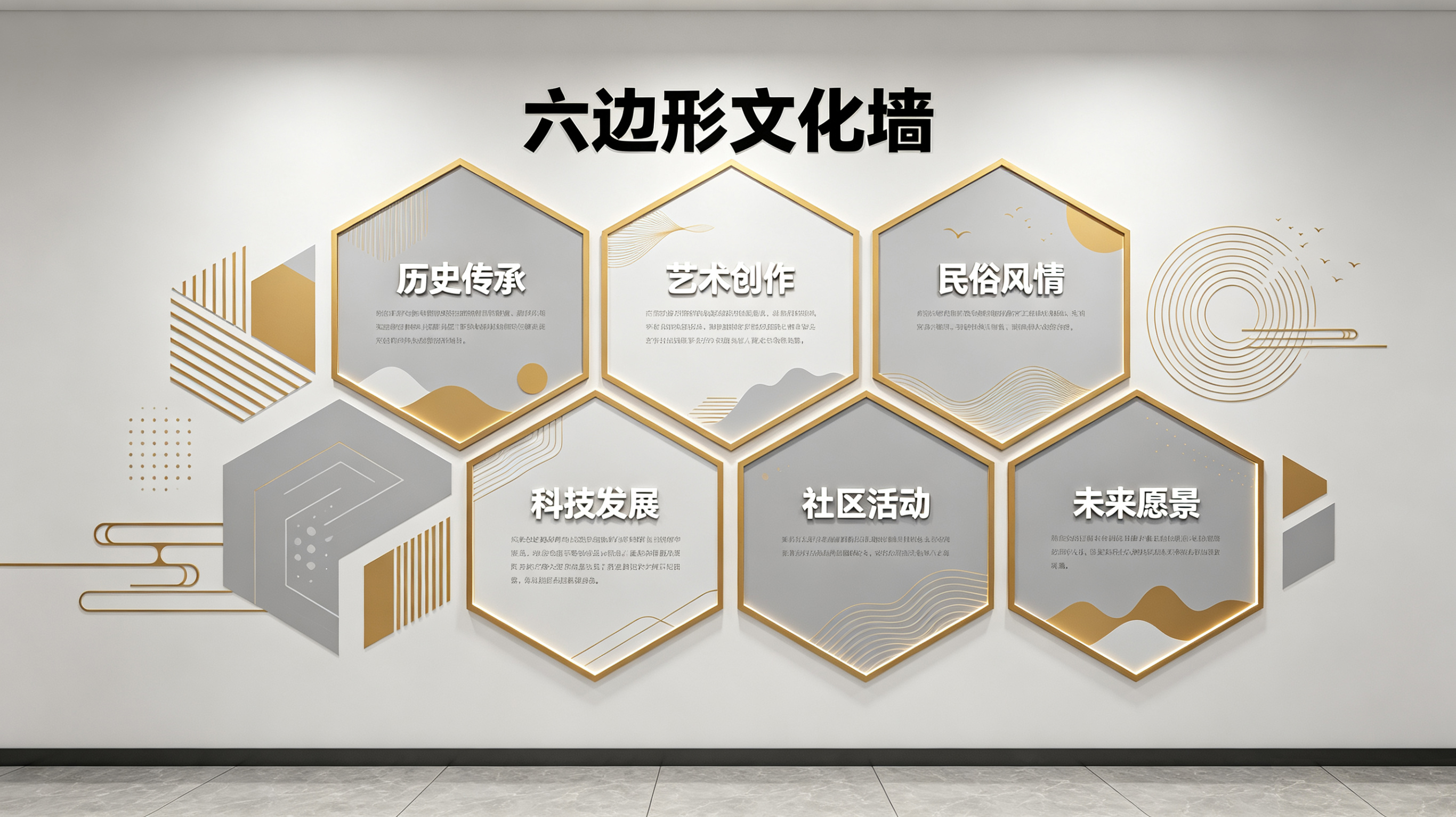  平利企业文化墙 | 六边形信息美学